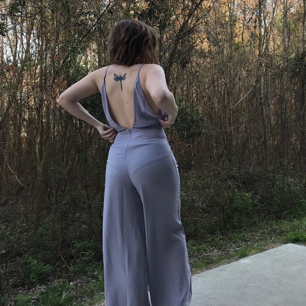 💕Soft Gray/baby purple Jumpsuit💕 - Picture 4 of 6